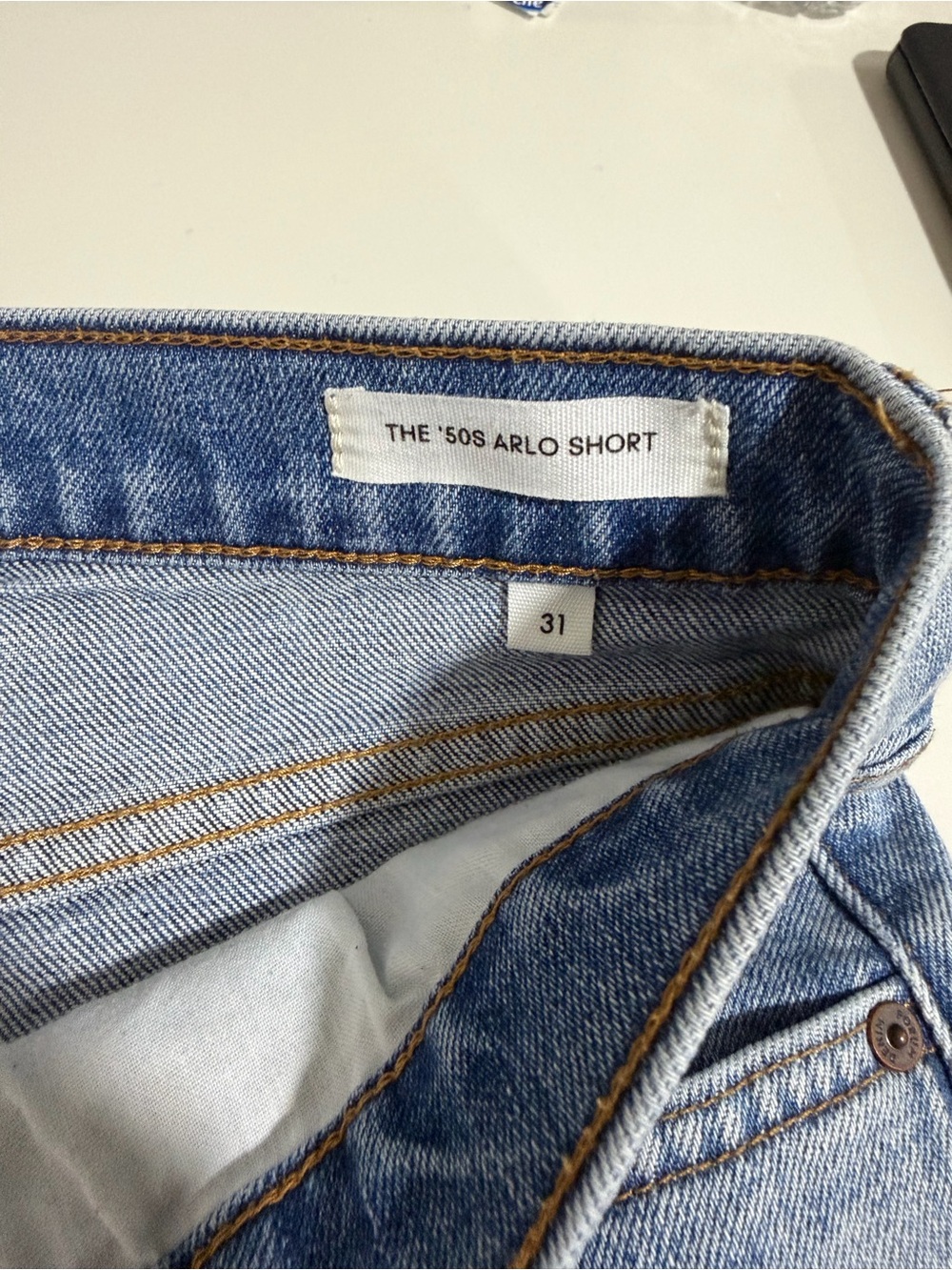 The '50s Arlo Short Light Blue Denim Shorts